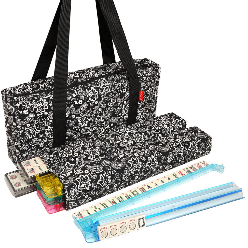 Linda Li Black Paisley American Mahjong Set