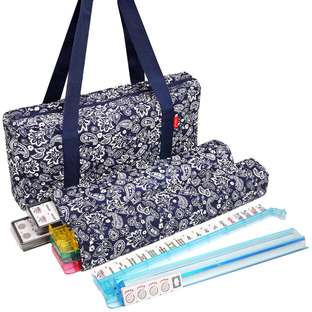 Linda Li Blue Paisley American Mahjong Set