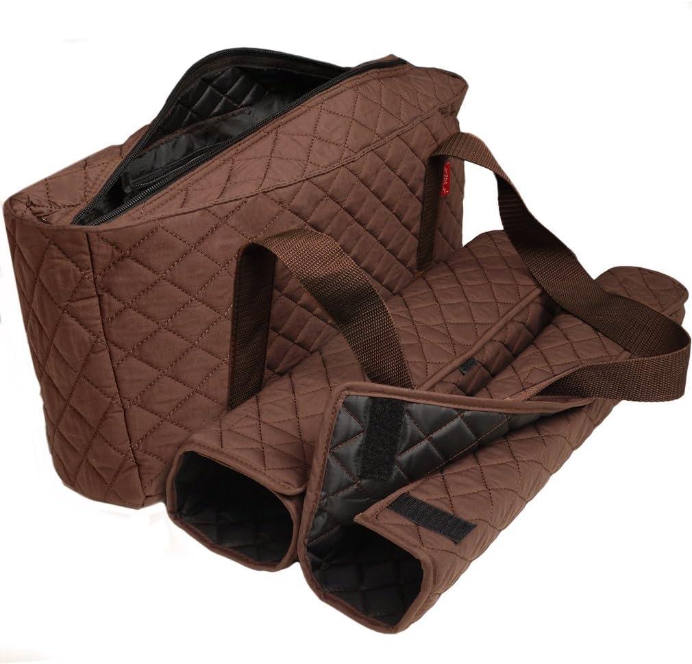 Linda Li Empty Mahjong Bag, Brown Quilted