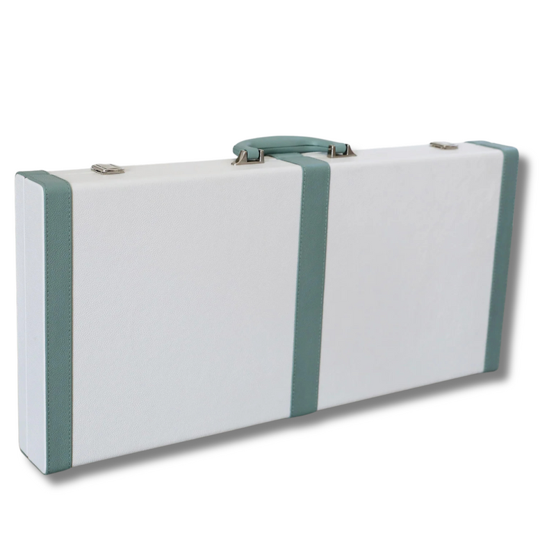 Cream and Sage Genuine Leather Travel Case