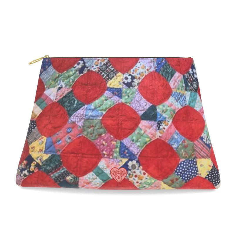 Roomy Leather Clutch – Macintosh (Snowball Quilt) Tigre de Tartán x Thrills of the Hunt